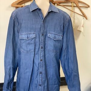 Great Condition Johnston & Murphy Tencel Chambray Shirt, Size Medium